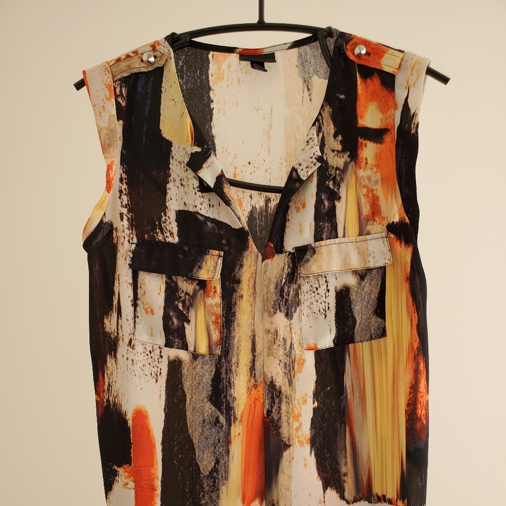 Mossimo * Abstract pattern military style tank top